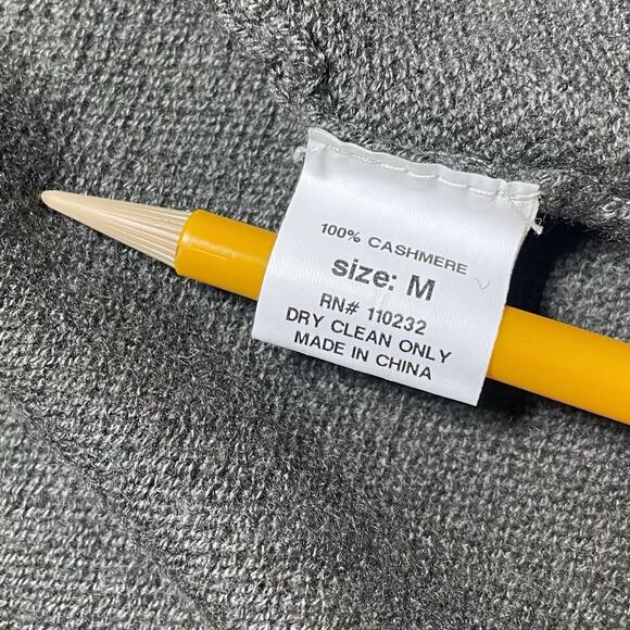 Asha 100% Cashmere Open Front Knit Cardigan Gray Ruffled Longline - Size Medium - Picture 4 of 8